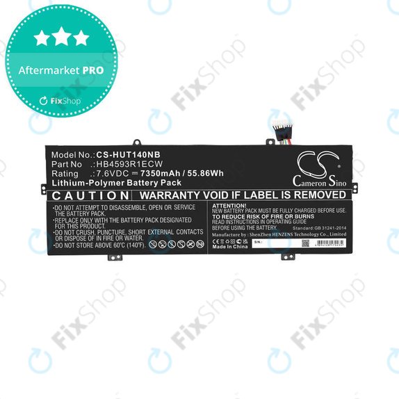 Μπαταρία για Huawei MateBook X Pro, HB4593R1ECW, 7350mAh, HQ