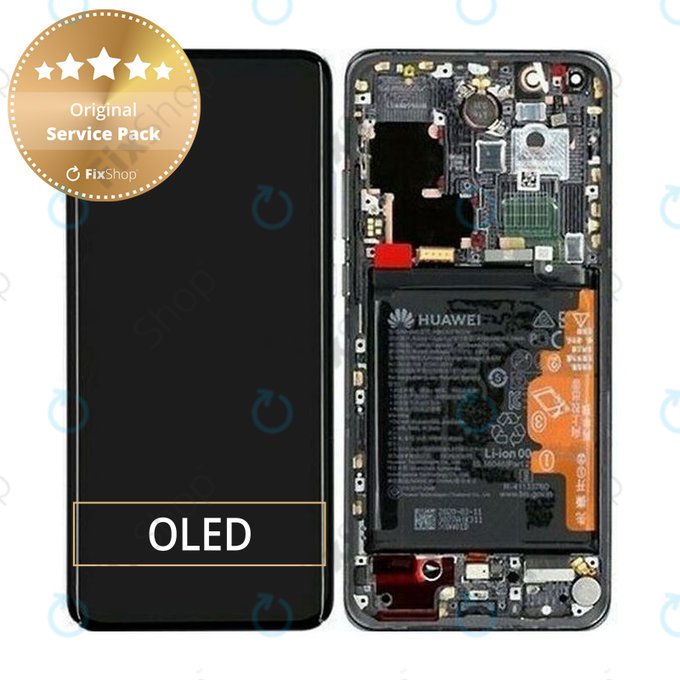 LCD Display Assembly με Battery για + Fingerprint Sensor Huawei P40 Pro | 02353PJG | Μαύρο, Black | Service Pack