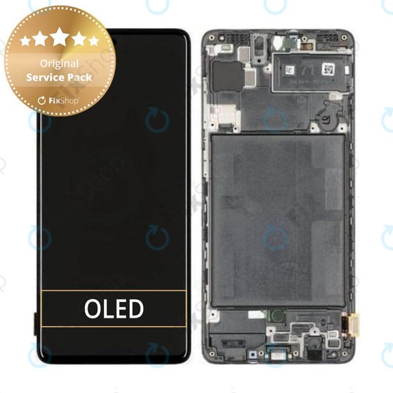 Συγκρότημα οθόνης για Samsung A71, A715F, GH82-22152A, GH82-22248A, Prism Crush Black, Service Pack