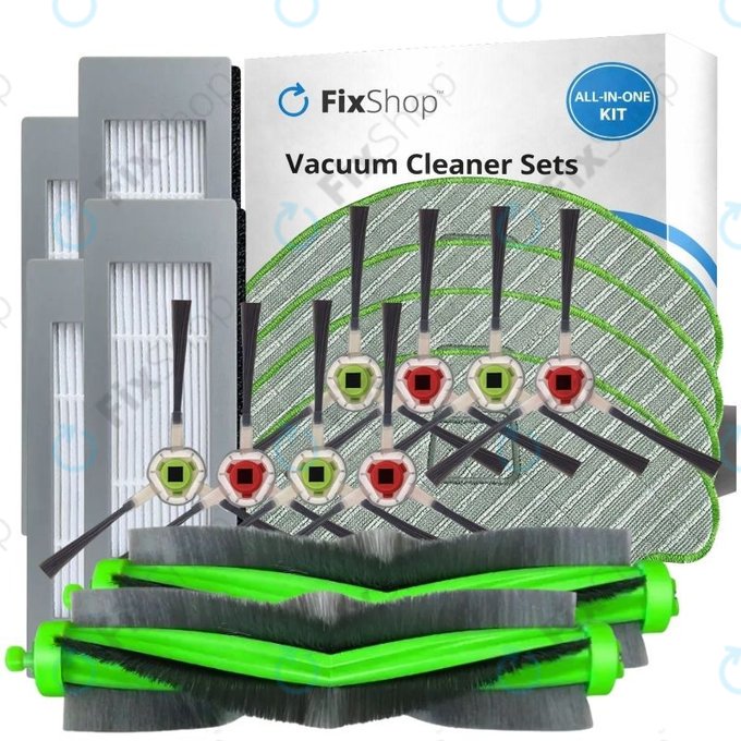 Σετ ανταλλακτικών για iRobot Roomba Combo 1138, Ecovacs Deebot Ozmo 930 (2x Κύριες βούρτσες, 4x Φίλτρα, 4 ζεύγη πλευρικών βουρτσών, 4x Πανιά σφουγγαρίσματος)