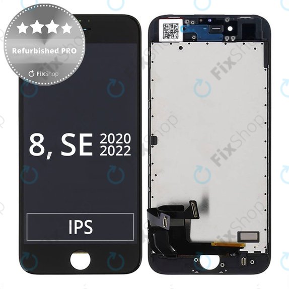 Συγκρότημα οθόνης για iPhone 8, SE (2020), SE (2022), Μαύρο, Black, Refurbished PRO