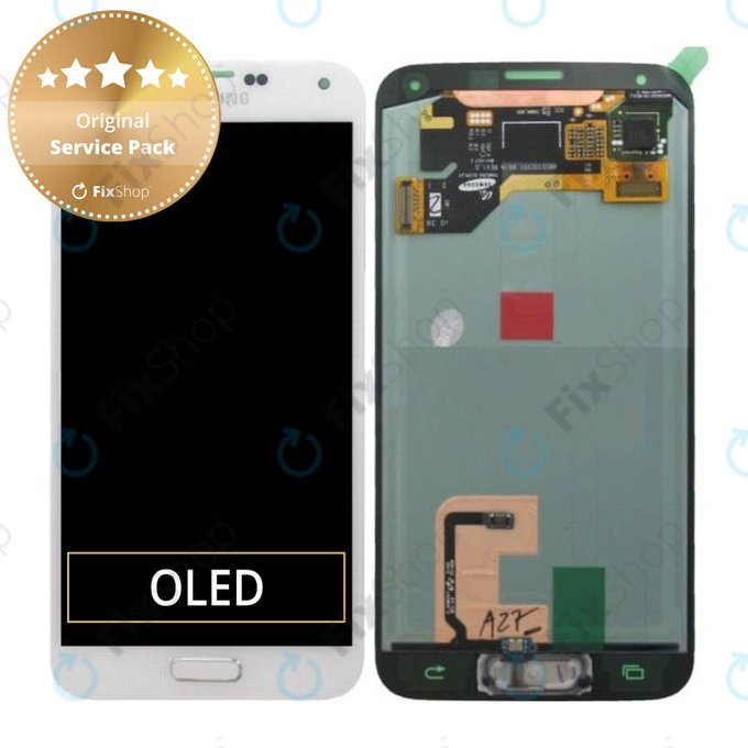 OLED/LCD Display με Touch Screen για Samsung S5 | G900F | GH97-15959A | GH97-15734A | Shimmery White | Service Pack