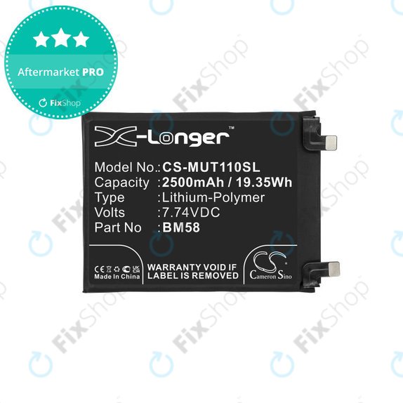 Μπαταρία για Xiaomi 11T Pro, 2500mAh, Li-Pol, 7.74 V, BM58, HQ