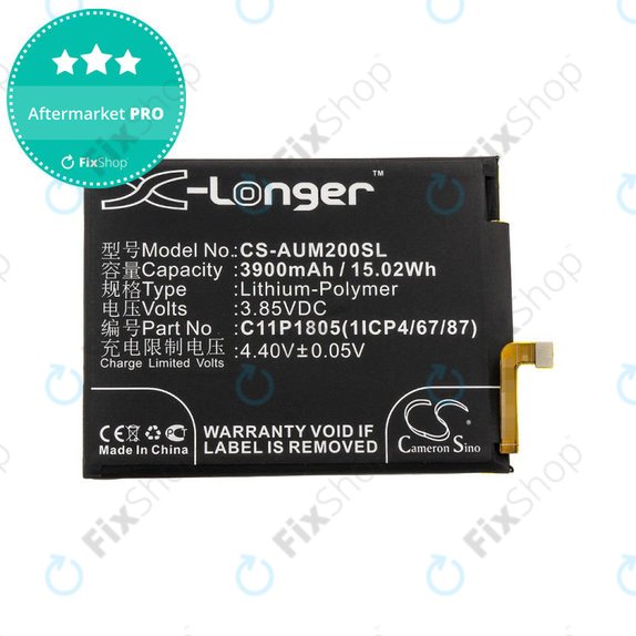 Μπαταρία για Asus Zenfone Max M2, 3900mAh, Li-Pol, 3.85V, C11P1805 (1ICP4/67/87), HQ