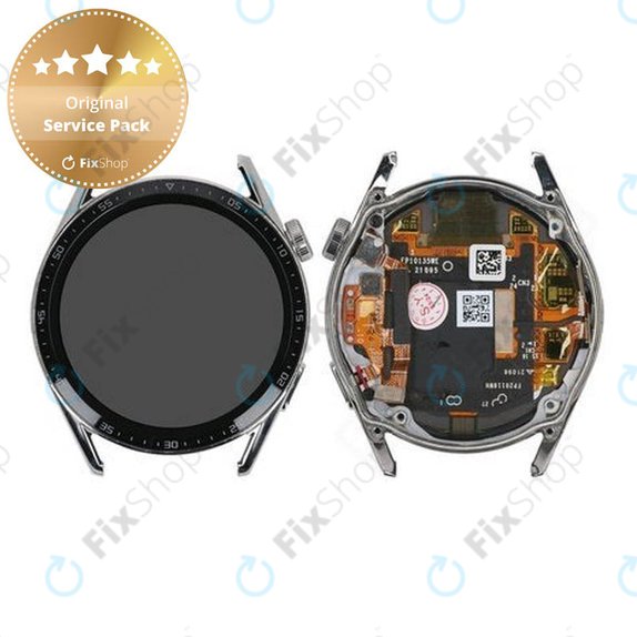 Συγκρότημα οθόνης για Huawei Watch GT 3, 46mm, JPT-B19, 02354QMS, Ασημί, Silver, Service Pack