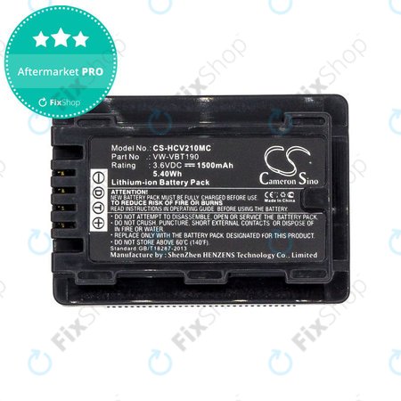 Μπαταρία για Panasonic HC-V210, 1500mAh, Li-Ion, 3.6V, VW-VBT190, HQ