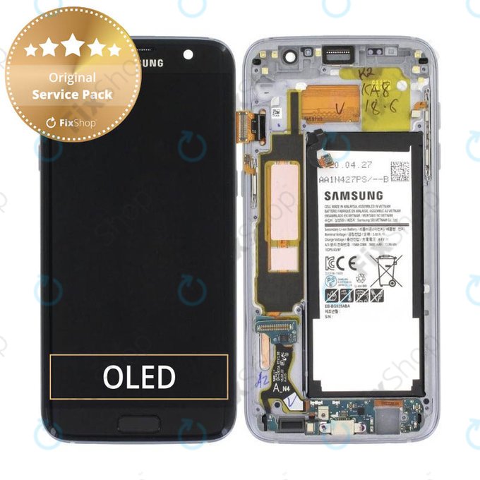 LCD Display Assembly με Battery για Samsung S7 Edge | G935F | GH82-13359A | Black | Service Pack