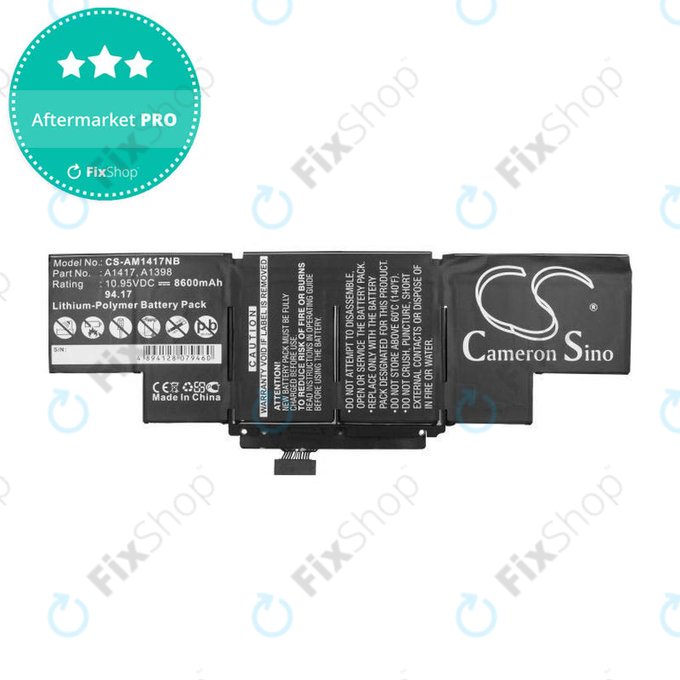 Μπαταρία για MacBook Pro 15", Μέσα 2012 – Αρχές 2013, A1398, A1417, 8600mAh, HQ