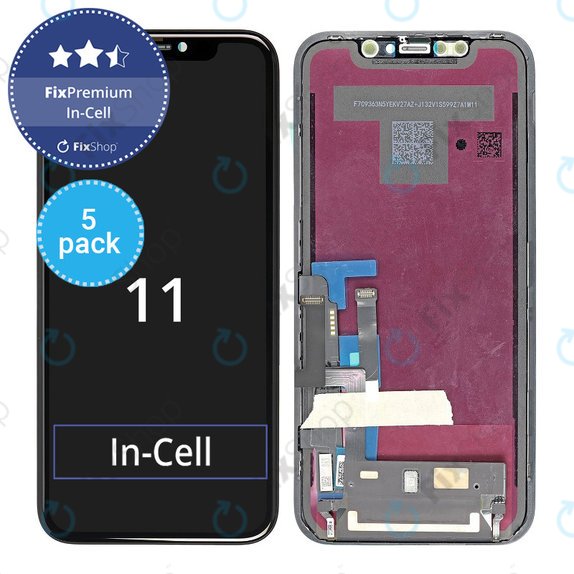 Οθόνη 5 Pack In-Cell για iPhone 11, Αφής με πλαίσιο, FixPremium