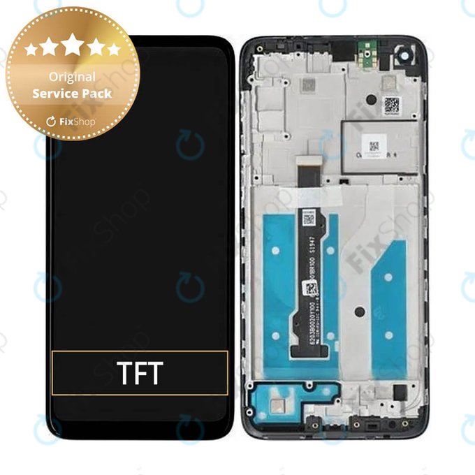 Συγκρότημα οθόνης για Motorola Moto G8, XT2045, Μαύρο, Black, Service Pack