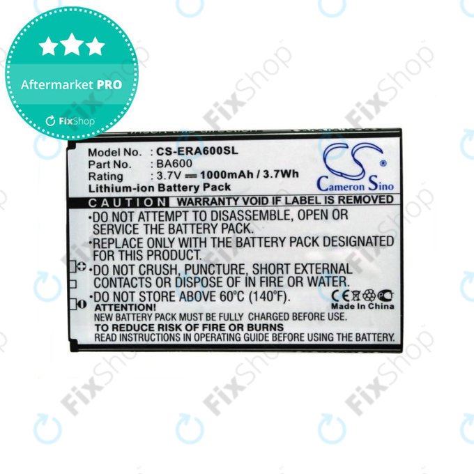 Μπαταρία για Sony Ericsson Kumquat, ST25, ST25i, Xperia U, 1000mAh, Li-Ion, 3.7V, BA600, HQ