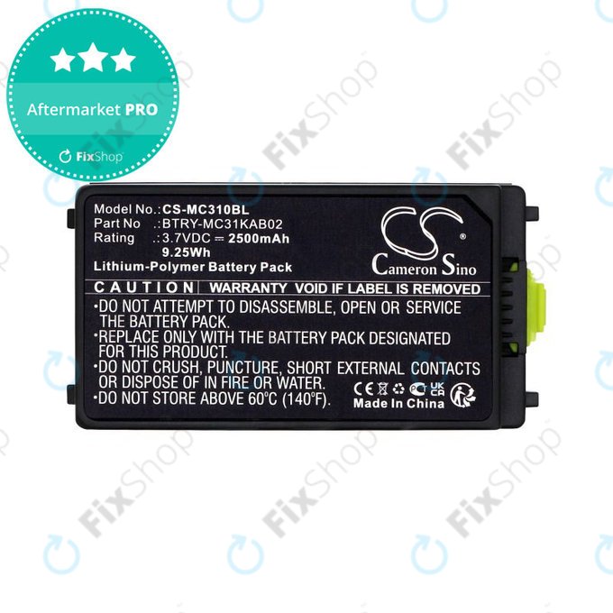 Μπαταρία για Symbol, Zebra MC3100, MC3190, 2500mAh, Li-Pol, 3.7V, BTRY-MC31KAB02, HQ