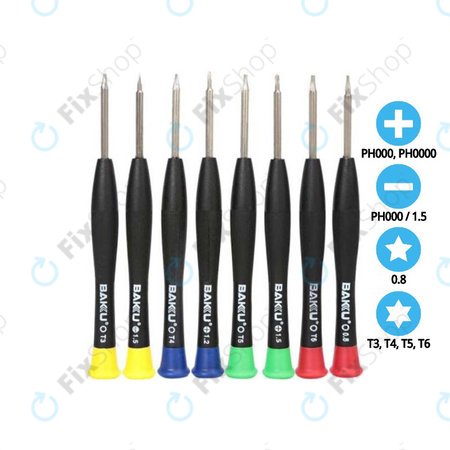 Σετ Κατσαβιδιών για Τηλέφωνα, Tablets & Notebooks (8τμχ) για Baku BK-6108