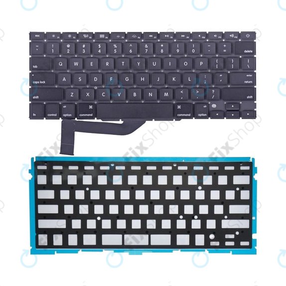 Πληκτρολόγιο + Backlight US για MacBook Pro 15" A1398 (Μέσα 2012 - Μέσα 2015)