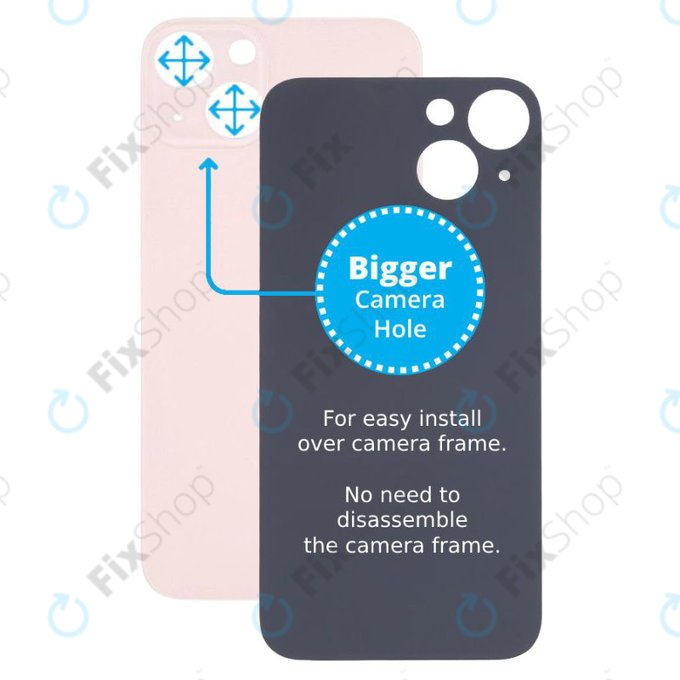 Πίσω Γυαλί με Μεγάλη Τρύπα Κάμερας για iPhone 13 | Ροζ | Pink
