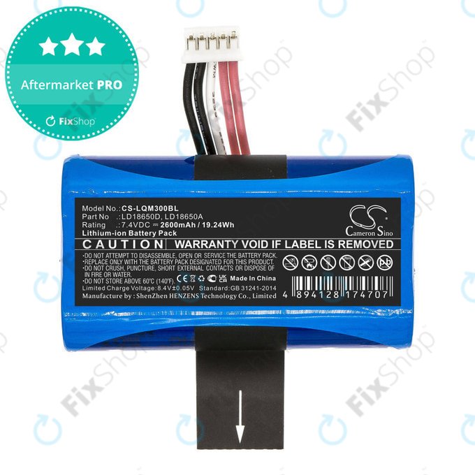 Μπαταρία για Ingenico Apos A8, 2600mAh, Li-Ion, 7.4V, LD18650D, HQ