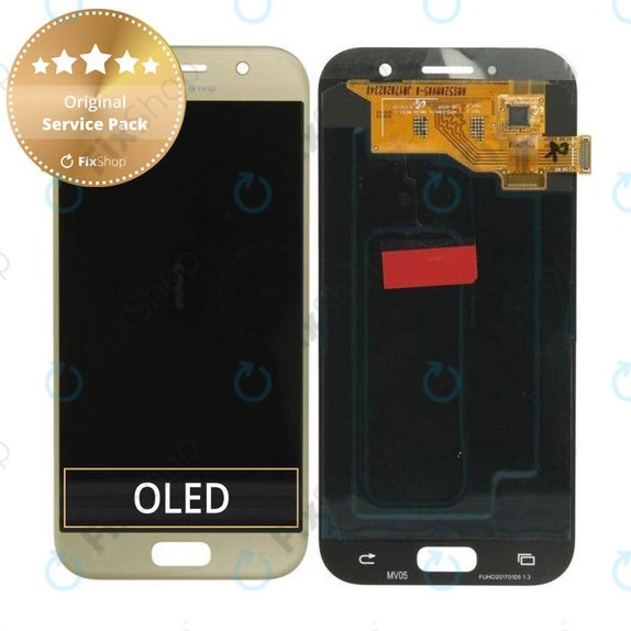 Οθόνη με οθόνη αφής για Samsung A5, A520F, 2017, GH97-19733B, GH97-20135B, Gold Sand, Service Pack