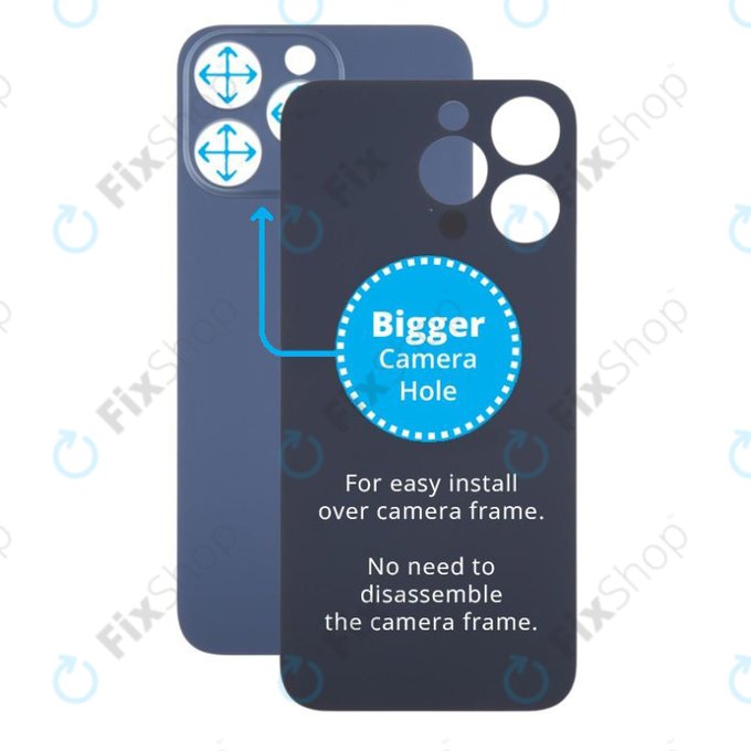 Πίσω Κάλυμμα Γυαλί με Μεγαλύτερη Τρύπα Κάμερας για iPhone 15 Pro Max | Blue Titanium