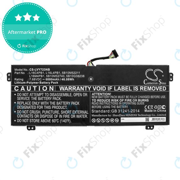 Φορτιστής για Lenovo Yoga 720-13, 730-13, 6000mAh, Li-Pol, 7.68V, L16L4PB1, HQ