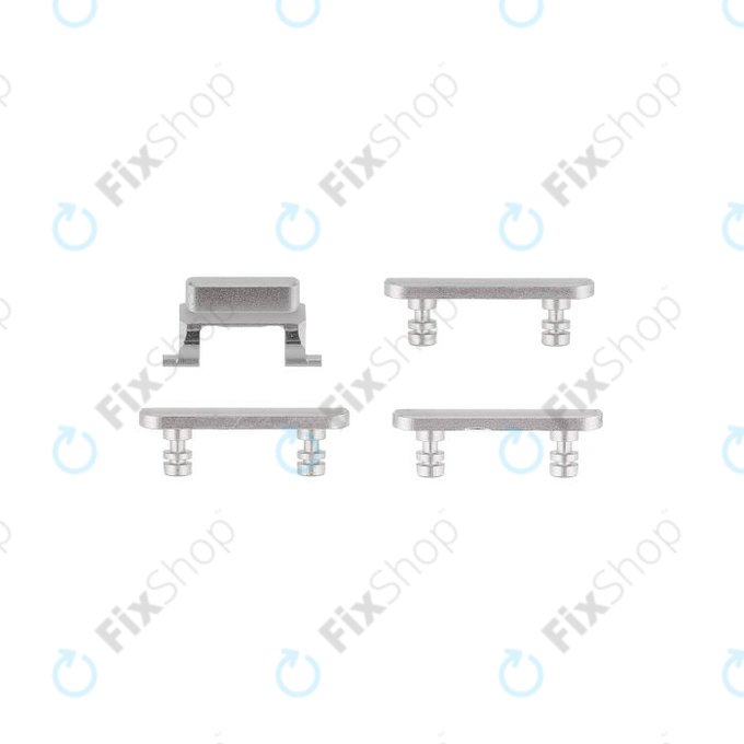 Σετ Πλαϊνών Κουμπιών για iPhone 7 Plus | Λειτουργίας + Έντασης + Σίγασης | Ασημί | Silver