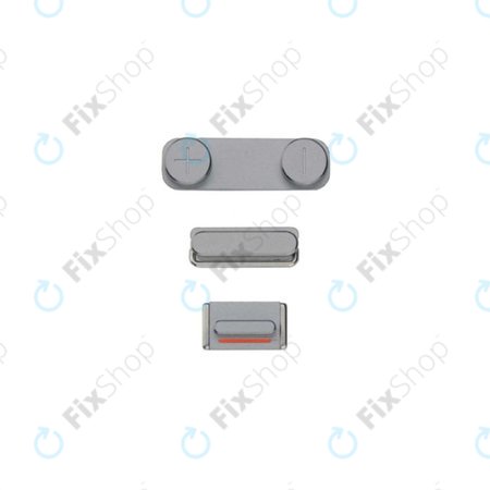 Σετ Πλαϊνών Κουμπιών για iPhone 5S | Λειτουργίας + Έντασης + Σίγασης | Διαστημικό Γκρι | Space Gray