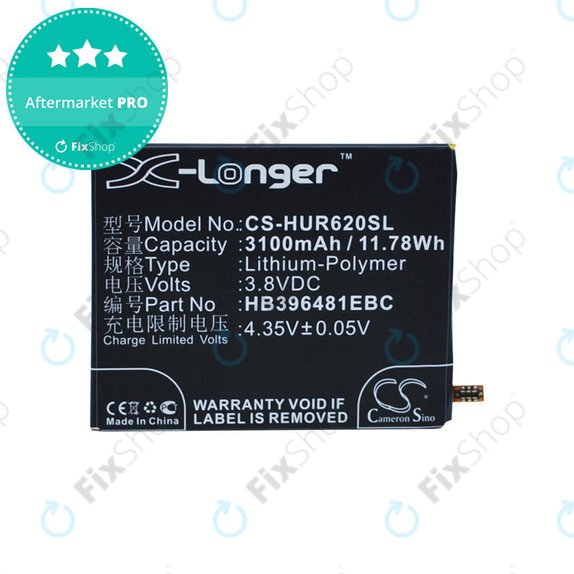 Μπαταρία για Huawei Ascend Y6 2, Honor 5a, Huawei G7 Plus, 3100mAh, Li-Pol, 3.8V, HB396481EBC, HQ