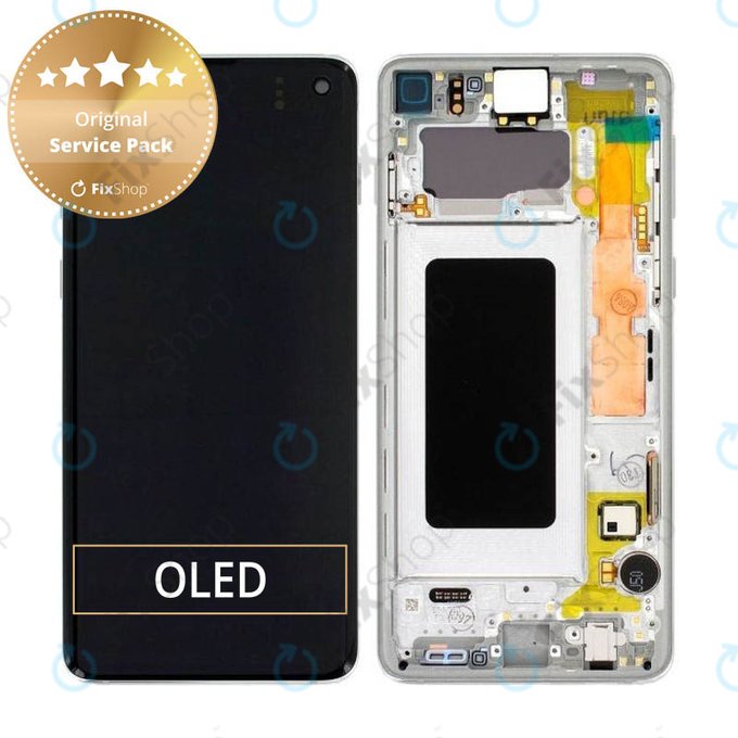 LCD Display Assembly για Samsung S10 | G973F | GH82-18850B | GH82-18835B | Prism White | Service Pack