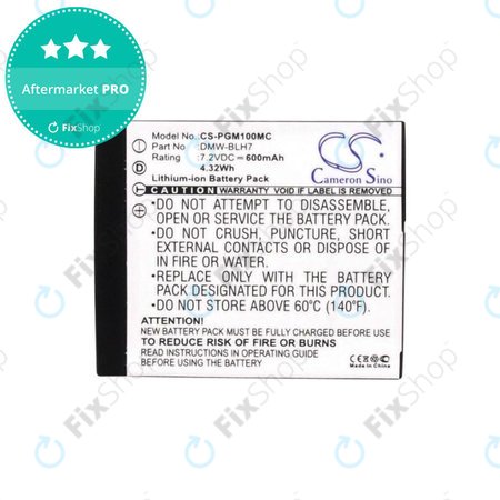 Μπαταρία για Panasonic Lumix DMC, 600mAh, Li-Ion, 7.2V, DMW-BLH7, HQ