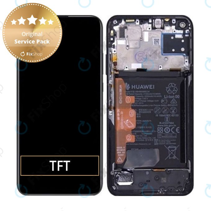 LCD Display Assembly με Battery για Huawei P40 lite | 02353KFU | Midnight Black | Service Pack