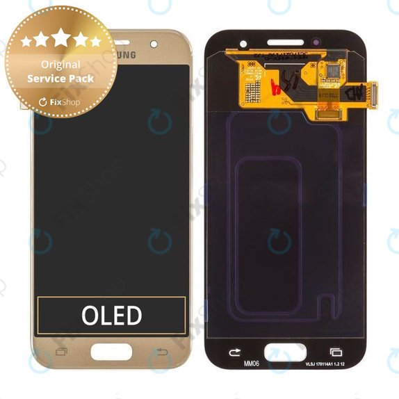 Οθόνη με οθόνη αφής για Samsung A3, A320F, 2017, GH97-19732B, GH97-19753B, Gold Sand, Service Pack