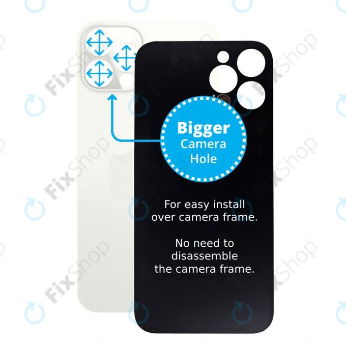 Πίσω Γυαλί με Μεγάλη Τρύπα Κάμερας για iPhone 12 Pro | Ασημί | Silver