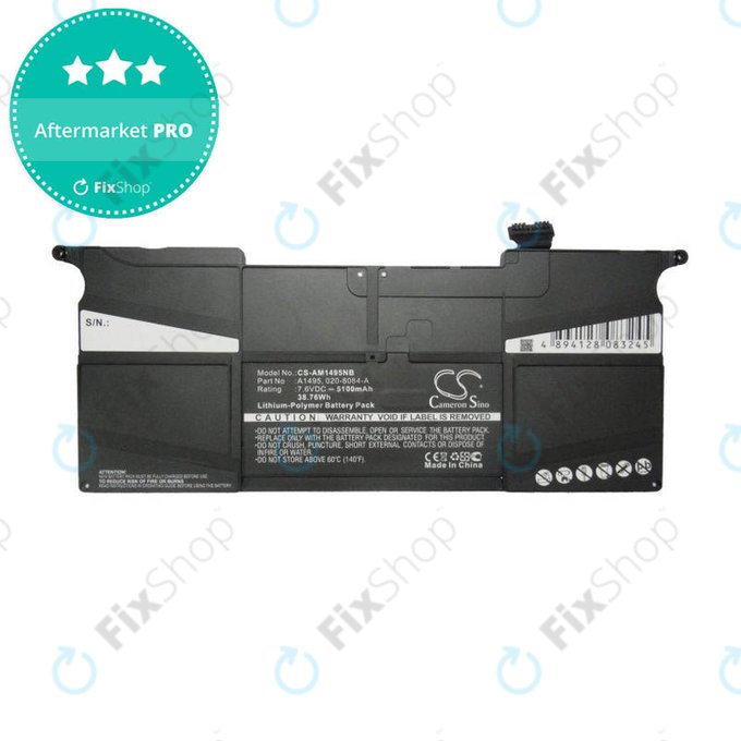 Μπαταρία για MacBook Air 11", Μέσα 2013 – Αρχές 2015, A1465, A1495, 5100mAh, HQ