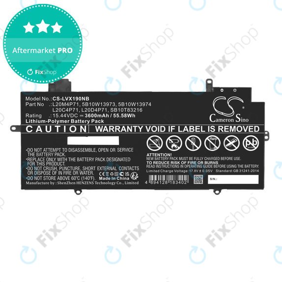 Μπαταρία για Lenovo Thinkpad X1 Carbon G9, G10, X1 Yoga Gen 6, 7, 3600mAh, Li-Pol, 15.44V, 5B10W13973, HQ