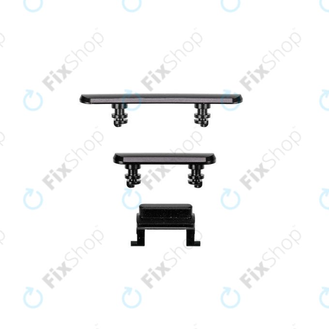 Σετ Πλαϊνών Κουμπιών για iPhone XR | Λειτουργίας + Έντασης + Σίγασης | Μαύρο | Black