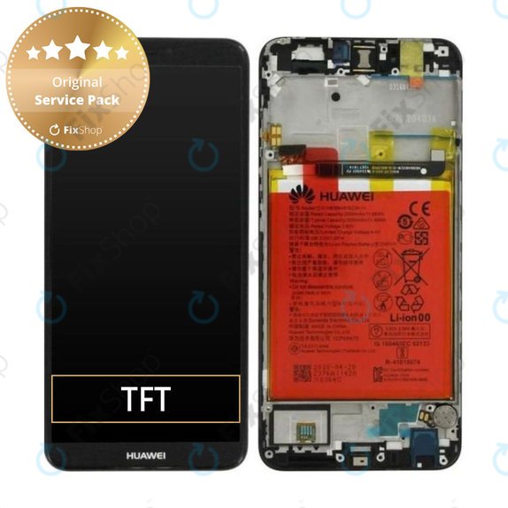 Συγκρότημα οθόνης με μπαταρία για Huawei P Smart, FIG-L31, 02351SVJ, 02351SVD, 02351SVK, Μαύρο, Black, Service Pack