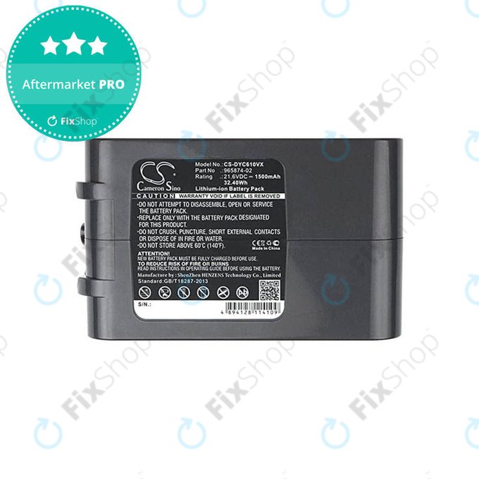 Μπαταρία για Dyson DC-series, V6, 965874-02, 21.6V, 1500mAh, HQ