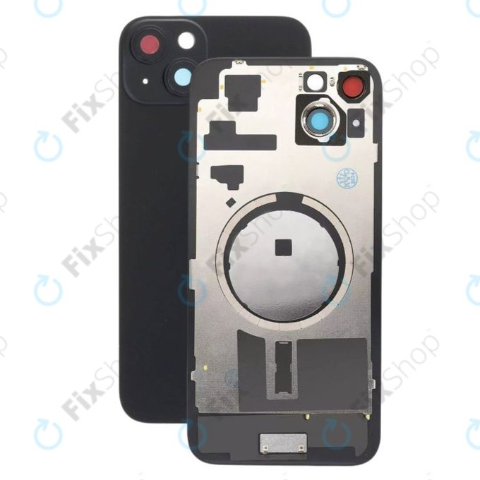 Πίσω Κάλυμμα Γυαλί + Φακός Κάμερας + Μεταλλική Πλάκα + Μαγνήτες Magsafe για iPhone 15 Plus | Μαύρο | Black