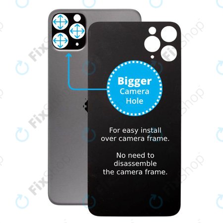 Πίσω Γυαλί με Μεγάλη Τρύπα Κάμερας για iPhone 11 Pro | Διαστημικό Γκρι | Space Gray