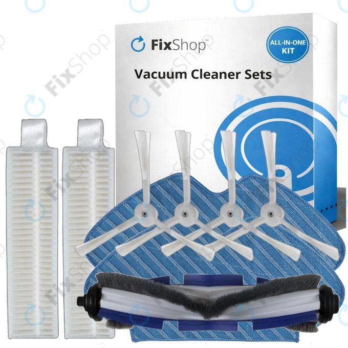 Σετ ανταλλακτικών για Rowenta Explorer s60 (1x Κύρια βούρτσα, 2x Φίλτρο, 4x Πλαϊνή Βούρτσα, 2x Πανί Σφουγγαρίστρας)