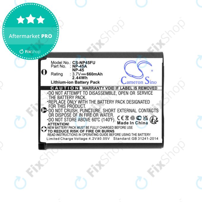 Μπαταρία για Leica, ALBA, Fujifilm, Avision, Praktica, Medion, 660mAh, Li-ion, 3.7V, NP-45, HQ