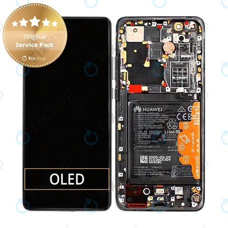 OLED/LCD Display Assembly με Battery για + Fingerprint Sensor Huawei P40 Pro Plus | 02353RVJ | Ceramic Black | Service Pack