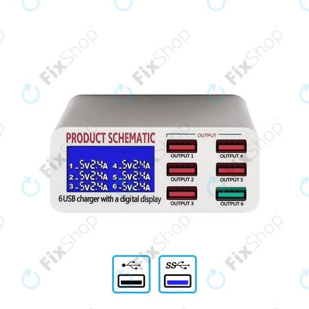 Σχηματικό Προϊόντος 896 - Σταθμός Φόρτισης USB με USB 3.0