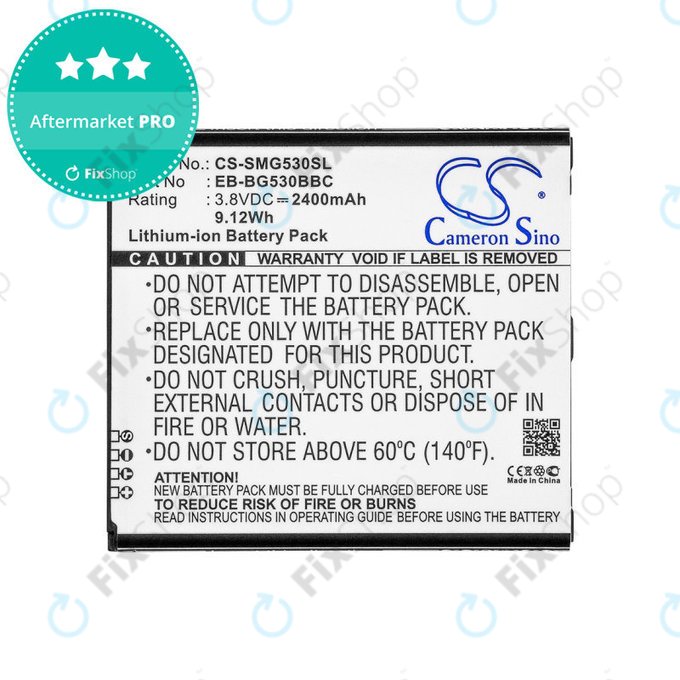 Μπαταρία για Samsung Galaxy J3, 2400mAh, Li-Ion, 3.8V, EB-BG530BBC, HQ