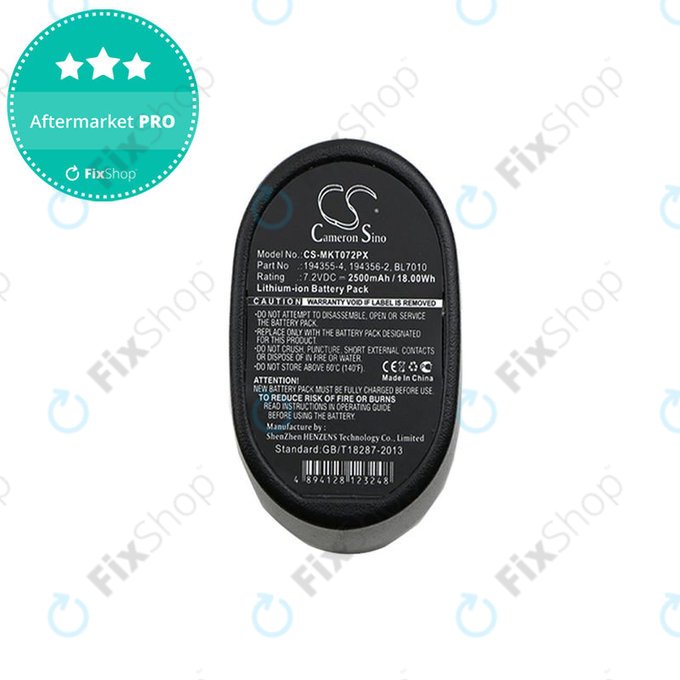 Μπαταρία για Makita CL070, CL072, DF010, TD020, TD021, TD022, 2500mAh, Li-Ion, 7.2V, 194355-4, HQ