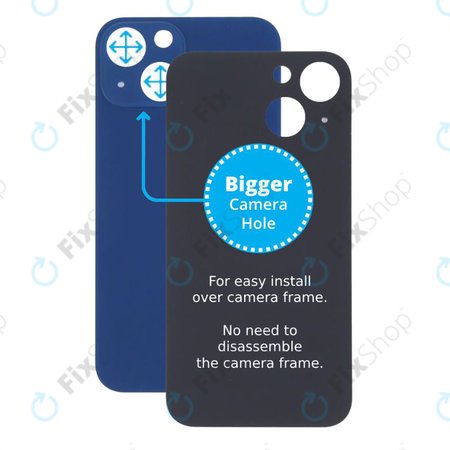 Πίσω Γυαλί με Μεγάλη Τρύπα Κάμερας για iPhone 13 Mini | Μπλε | Blue