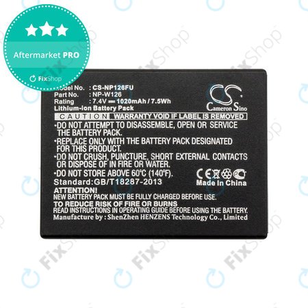 Μπαταρία για Fujifilm FinePix, 1020mAh, Li-Ion, 7.4V, NP-W126, NP-W126S, HQ