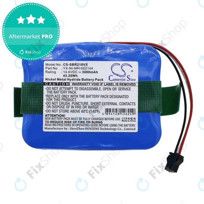 Μπαταρία για Sencor SVC9031BK, Bobsweep, Carneo, Samba, Vileda, Wisdom, 3000mAh, Ni-MH, 14.4V, YX-NI-022144-COR, HQ
