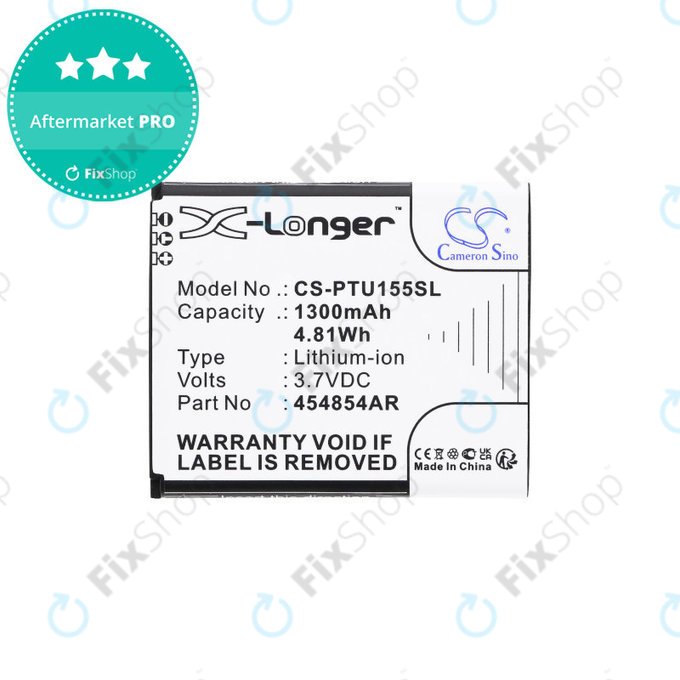 Μπαταρία για Panasonic Kx-Tu150, Kx-Tu150exr, 1300mAh, Li-Ion, 3.7V, 454854AR, HQ