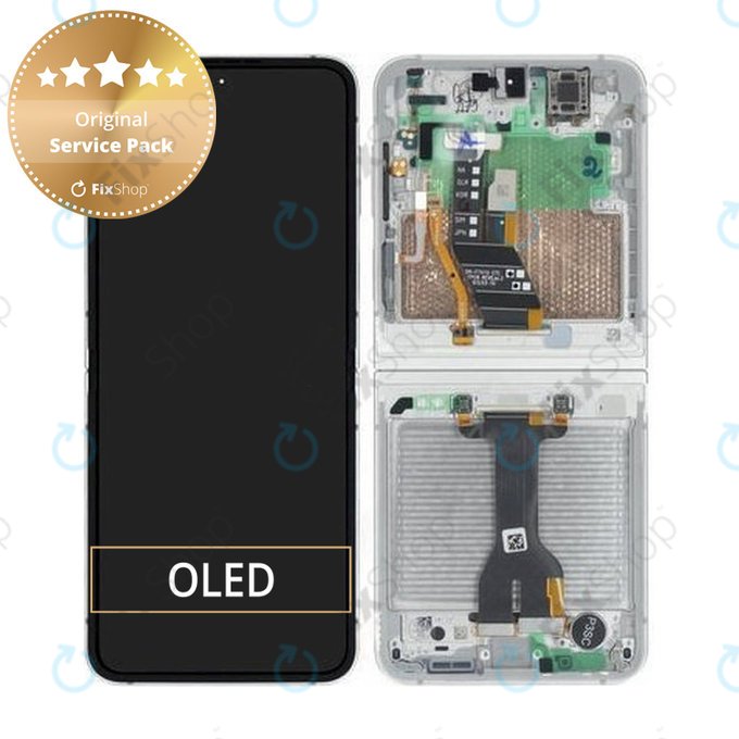 LCD Display Assembly για Samsung Z Flip 7 FE F761B, GH82-37734B, White, Genuine Service Pack