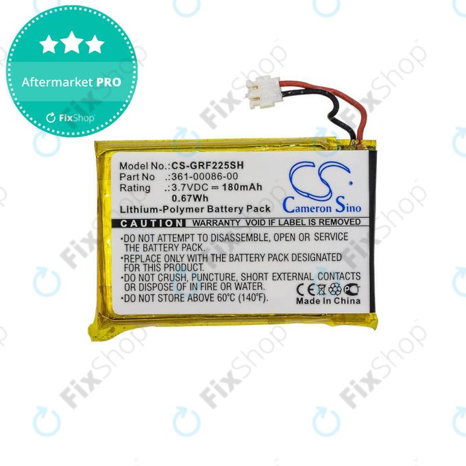 Μπαταρία για Garmin Approach G10, S20, Forerunner 220, 225, 235, 630, 645, 735XT, 745, GRM0371754, 361-00072-00/10, 361-00086-00/10/11, 180mAh, HQ